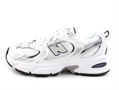 New Balance white/natural indigo sneaker